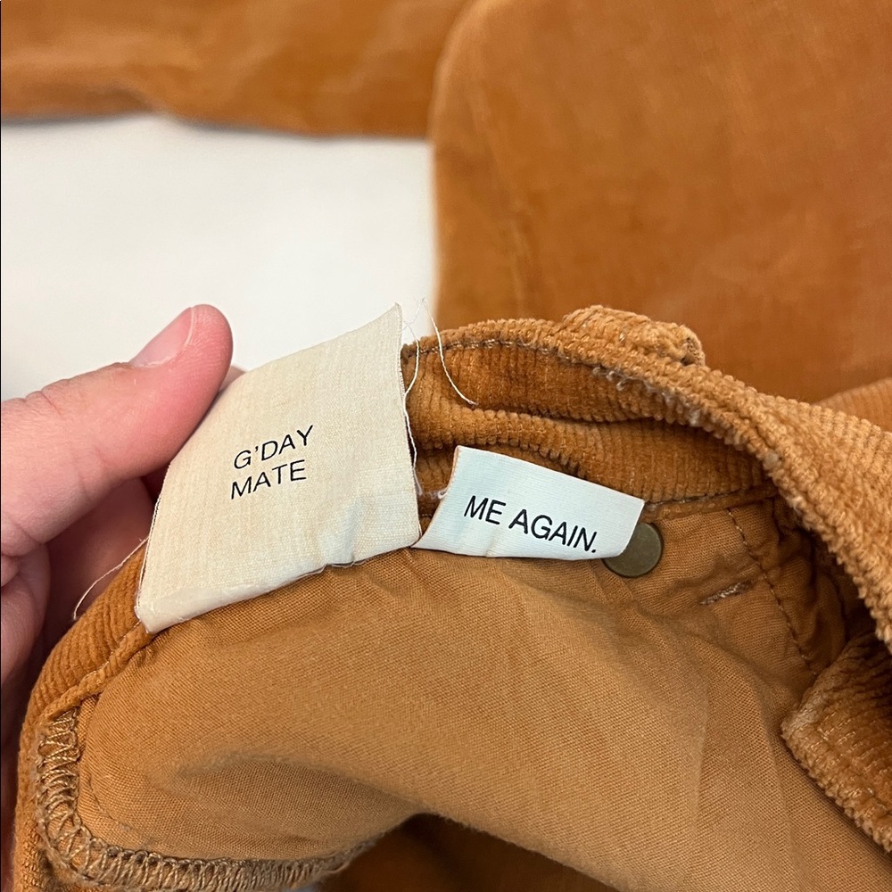 ROLLA’S EASTCOAST CROP FLARE HIGH RISE TAN CORDUROY PANTS SIZE 28 - Picture 12 of 16